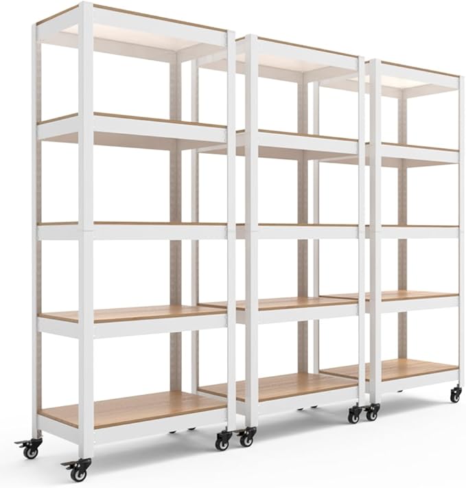 HOMEDANT House 5-Tier Metal Rolling Cart Shelf Rack Casters Heavy Duty by TheBestOrganizingSolution