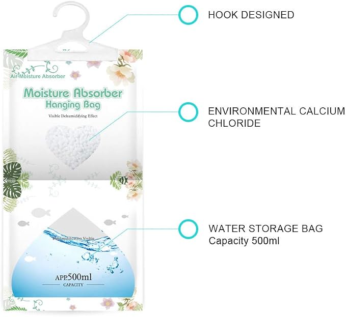 CANAGER Hanging Moisture Absorber-12 Packs, Hanging Dehumidifier Bags - Image 2