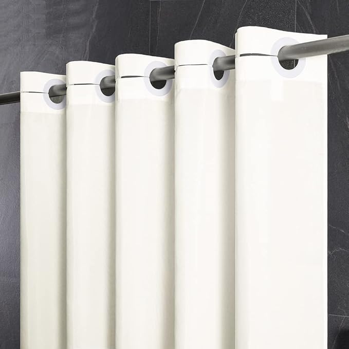 Furlinic No Hook Long Shower Curtain 72 x 78 Inch, Polyester Fabric Tall by Furlinic