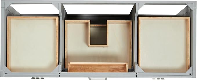 ARIEL Monroe 54 inch Bathroom Vanity Without Sink in Grey, Bathroom Base Cabinet - Image 5