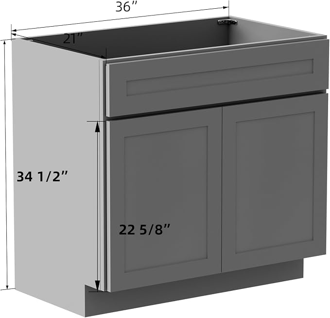 KitchenMan 36 Inch Bathroom Vanity Unassembled Bathroom Sink Cabinet and Vanity - Image 3