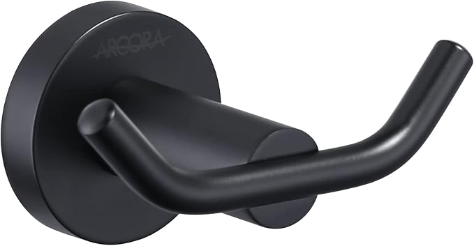 ARCORA Black Towel Hooks, SUS 304 Stainless Steel Wall Hooks, Heavy Duty Robe by ARCORA