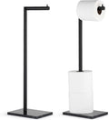 MARMOLUX ACC Free Standing Matte Black Toilet Paper Holder Stand Black Marble by MARMOLUXACC