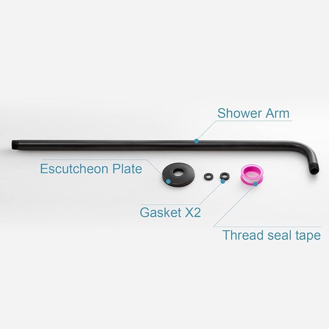 OFFO Shower Arm with Flange, 24 in Oil Rubbed Bronze Wall Mount Replacement - Image 6