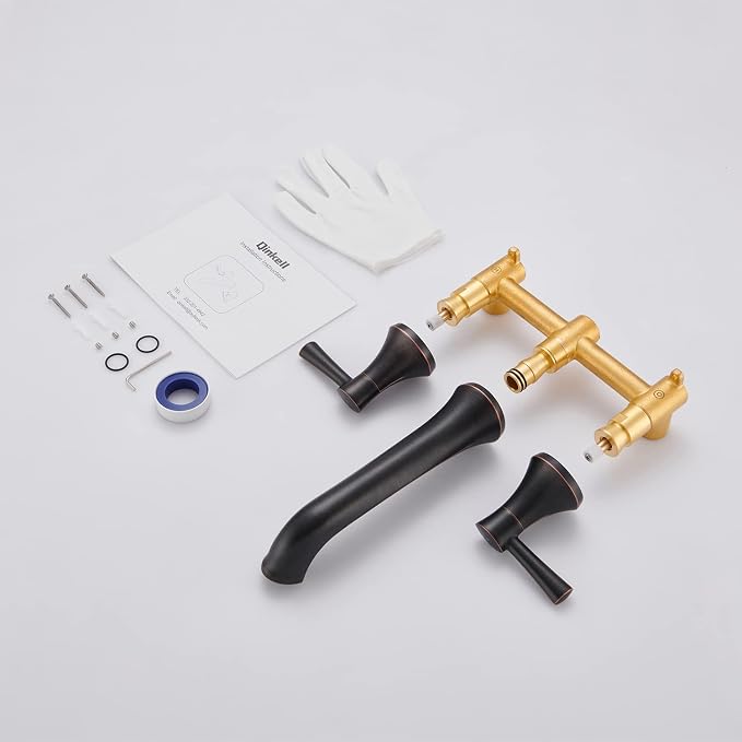 Wall Mount Tub Faucet, Roman Tub Filler Oil Rubbed Bronze Brass Bathtub Faucets - Image 7