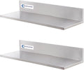Stainless Steel Wall Shelf 8.6"x24" 60LB, 2 Packs L-Shaped Commercial Wall by SWOTCATER