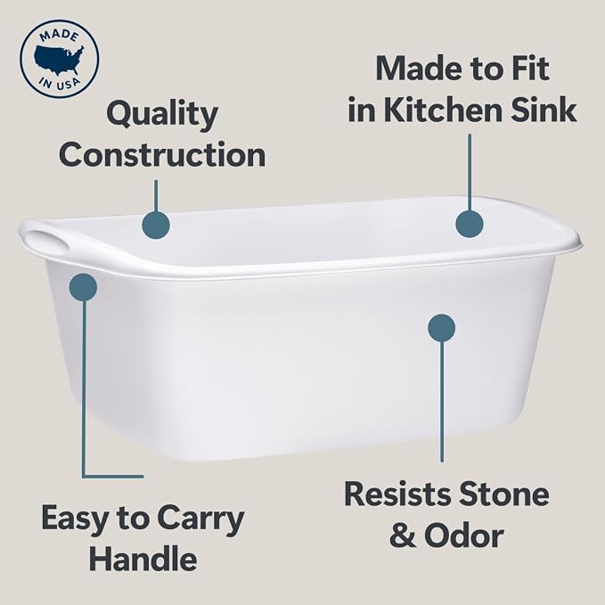 Tribello 2-Pack Dish Pans for Kitchen Sink, Plastic Tub Dishpan Wash Basin and - Image 5