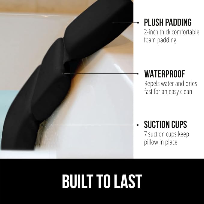GORILLA GRIP Bath Pillow for Tub, Improved Suction Cups, Luxury Bathtub Pillows - Image 2