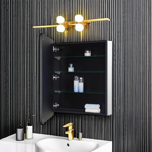 Black Bathroom Mirror Medicine Cabinet - Image 2