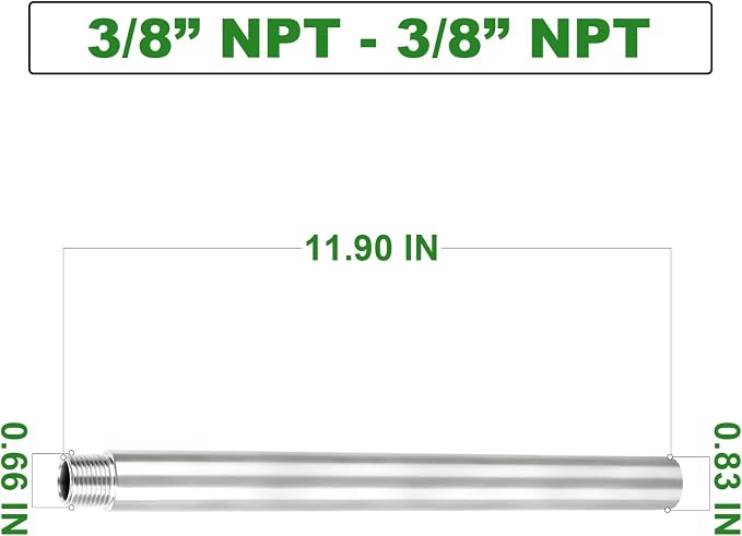 TAISHER 2PCS Stainless Steel Pipe Fittings, 3/8" NPT Male x 3/8" NPT Female - Image 4