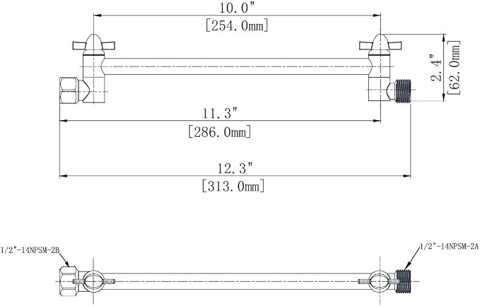 11 Inch Shower Head Extension Arm Oil Rubbed Bronze.Solid Brass Adjustable - Image 2