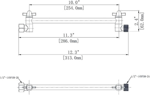 11 Inch Shower Head Extension Arm Oil Rubbed Bronze.Solid Brass Adjustable - Image 2