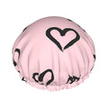 Eyelash and Heart Shower Cap for Women Reusable Waterproof Stylish Bath Hat by ZEYARUIBO