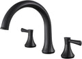 Roman Tub Faucet Deck Mount Tub Filler 2 Handles Black Bathtub Faucet Brass by wowkksanitaryware