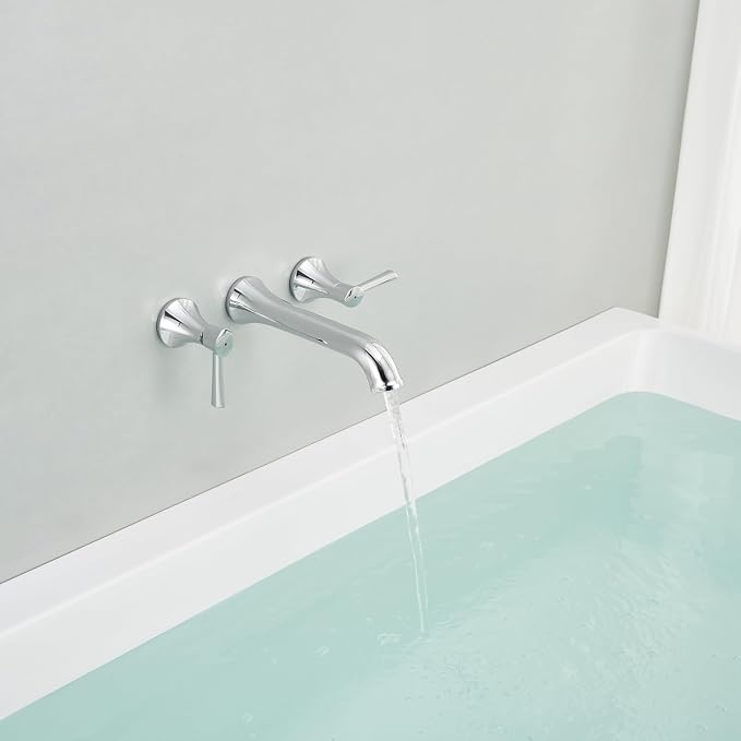 Wall Mount Tub Filler Brass Tub Faucet Chrome Bathroom Bathtub Faucets - Image 6