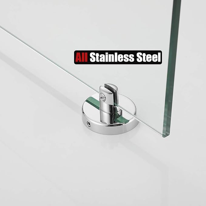 JQK Bathroom Glass Shelf Chrome, Tempered Glass Shower Storage 12 by 5 inches - Image 8