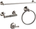 BGL Bathroom Accessories Set, Glossy Stain Nickel Expandable Towel Bar 4-Piece by BGL