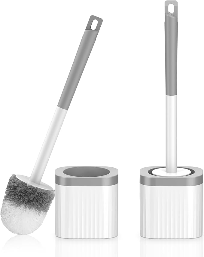 Toilet Brushes, 2 Pack Toilet Brush and Holder Set by EZKEY
