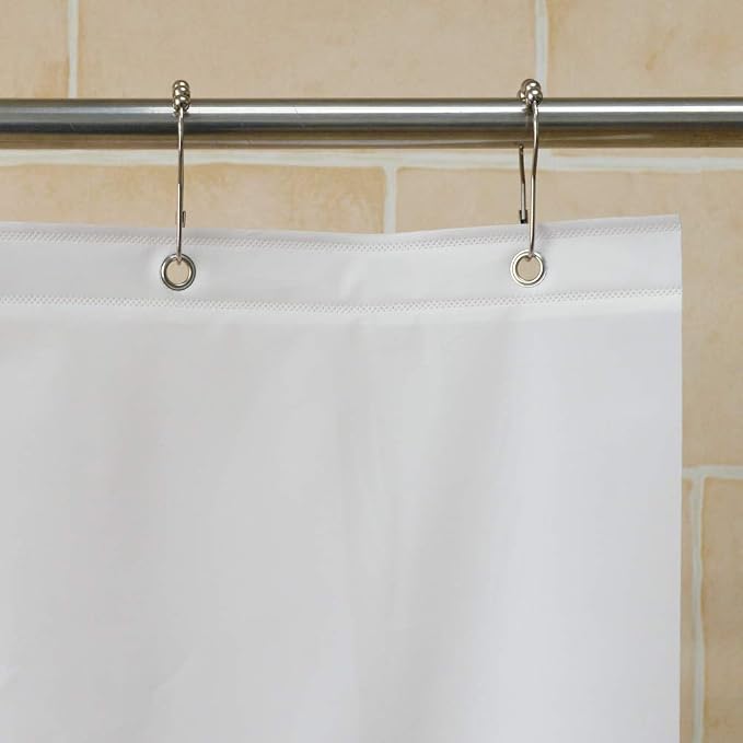 YISURE White Shower Curtain for Clawfoot Tub, 180x70 Wrap Around Liner - Image 5