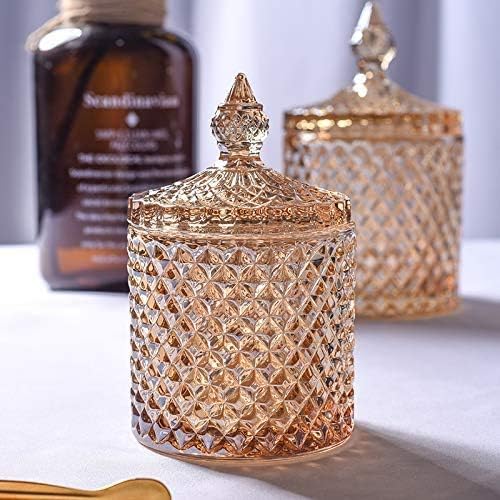 Colorful Home Decorative Jar Qtips Holder Dispenser Glass Storage Container - Image 4