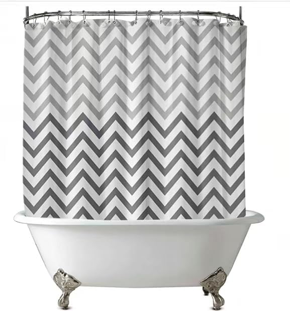 Ombre Grey Clawfoot Tub Shower Curtain Liner 180Wx60H Geometric Neutral Soft by De-Mediocre