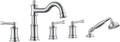 Roman Tub Faucet Set With Handheld Shower 5 Hole Deck Mount Tub Filler With by WINKEAR