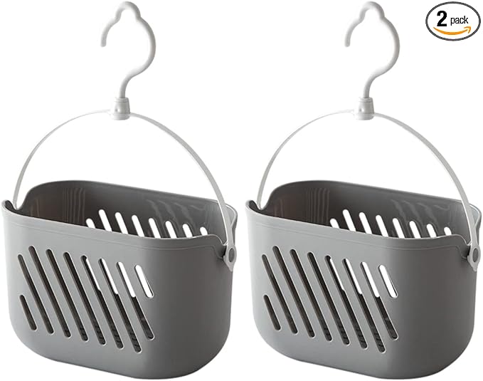 DOITOOL 2Pcs Hanging Shower Plastic Hanging Shower Baskets Portable Kitchen by DOITOOL