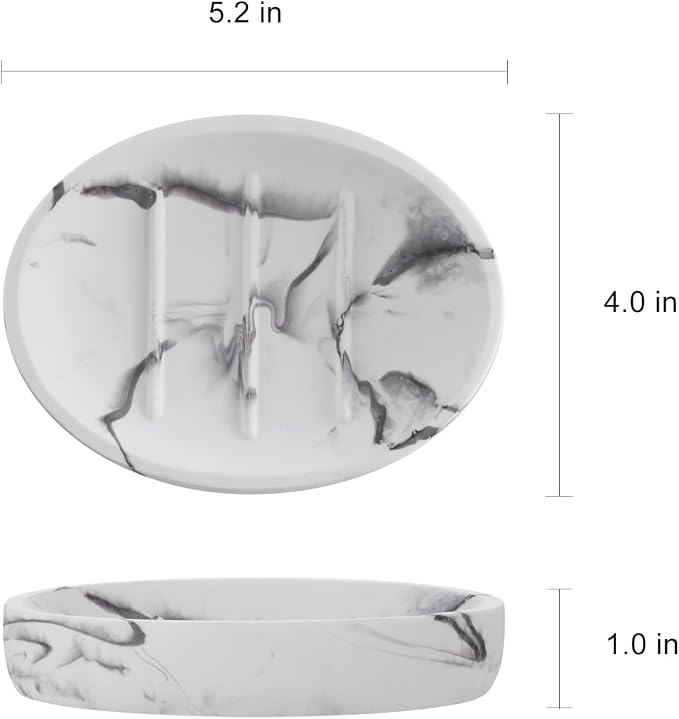 2 Pack Resin Soap Dish, Marble Look Soap Holder Shower Soap Dishes - Image 5