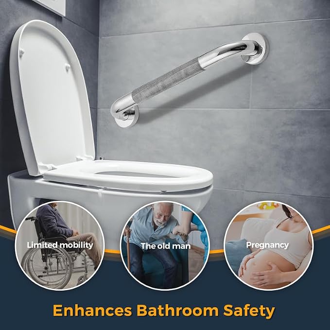 Grab Bars for Shower, 2 Pack 12-Inch Anti Slip Shower Handles for Elderly - Image 2