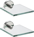 JQK Small Floating Glass Shelves Chrome, 4 Inch Display Ledges by Homeimprovement
