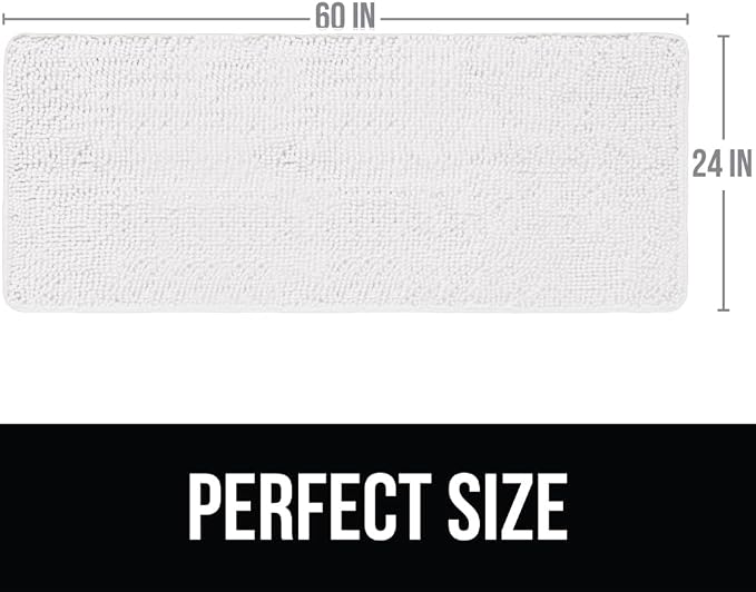 KANGAROO Bathroom Rugs, Chenille Soft Absorbent Bath Rug, Shaggy Shower Mat - Image 2