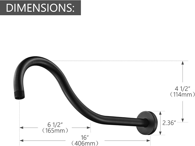 High-end Wall Mounted Extention High Arc Anti-corrosion Shower Arc（Made of - Image 2