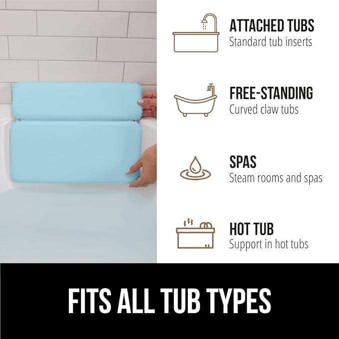 GORILLA GRIP Bath Pillow for Tub, Improved Suction Cups, Luxury Bathtub Pillows - Image 6