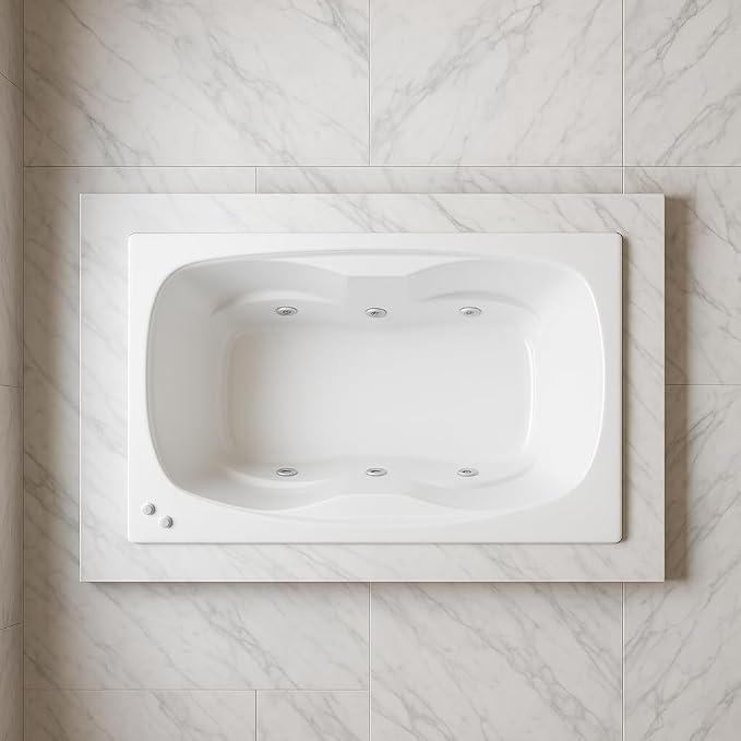 Carver Tubs - AR6042 - Modern Acrylic Fiberglass Whirlpool Tub Water Massage - Image 3