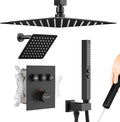 Shower Faucet Set Matte Black Shower System, Can Use All at Once, Thermostatic by STARBATH