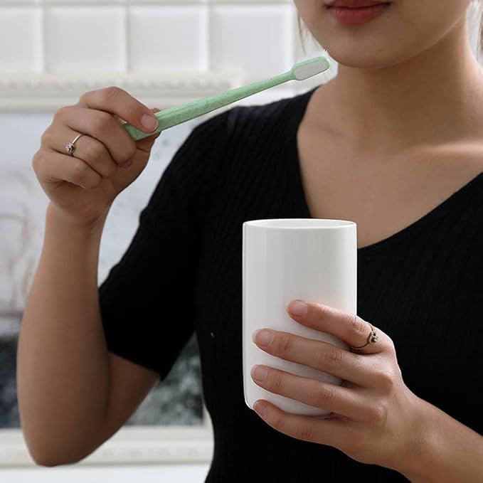Ceramic mouthwash cup, simple home bathroom wash and brush rack, milk and - Image 3