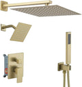 Shower Faucet Set Brushed Gold Shower System, Knob Switch Diverter Shower Faucet by YCAIKOI
