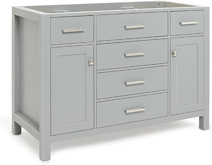 ARIEL Bristol 48" Grey Bathroom Vanity Base Cabinet, Single Sink Configuration - Image 9