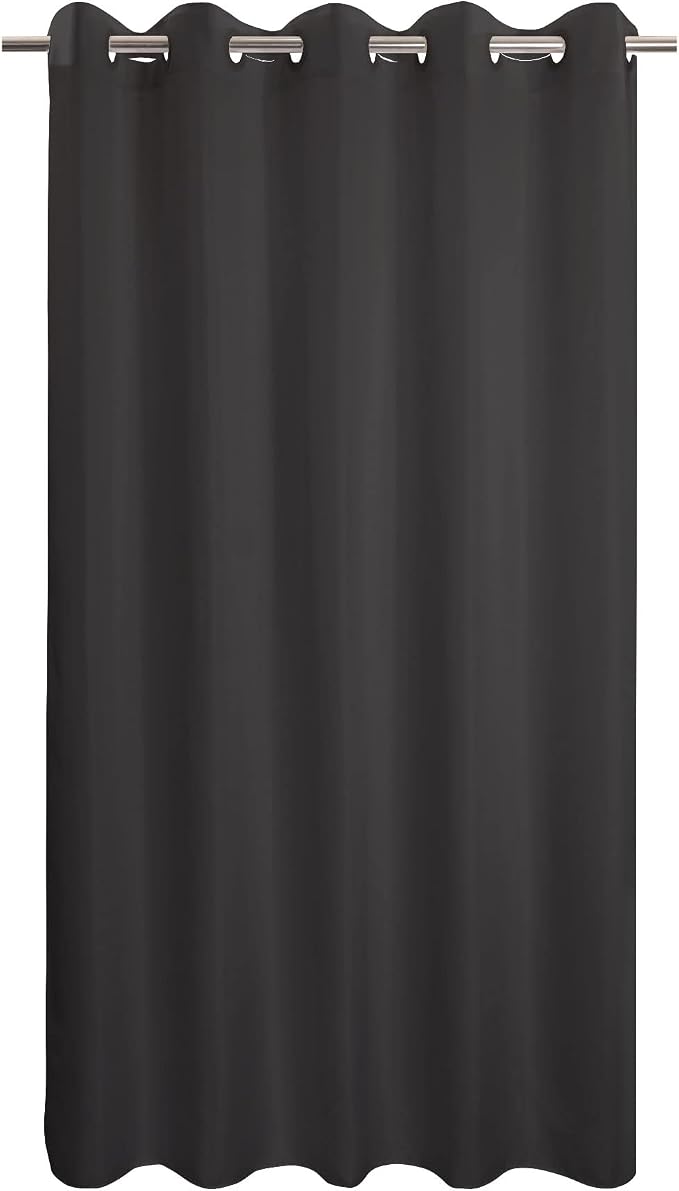 River Dream Extra Long No Hook Black Shower Curtain or Liner Soft Microfiber by RiverDream