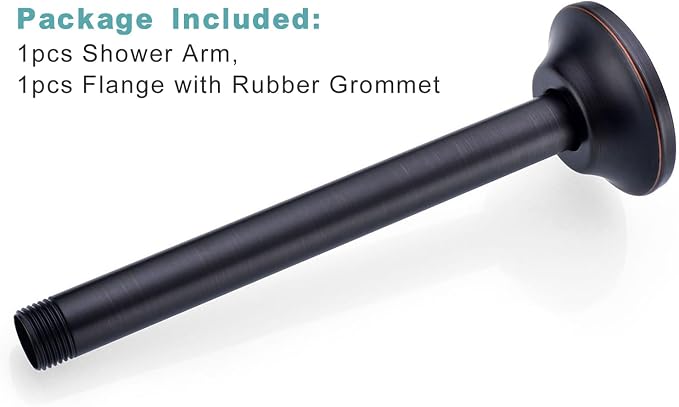 BESTILL 8 Inch Ceiling Mount Rain Shower Head Arm and Flange, Oil Rubbed Bronze - Image 7