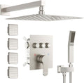 Shower System with Body Jets, Bostingner Shower Faucet Set 12" Rain Shower Head by Bostingner