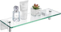 KOKOSIRI Bathroom Shelves Wall Mounted Floating Glass Shelf Polished Stainless by KOKOSIRI
