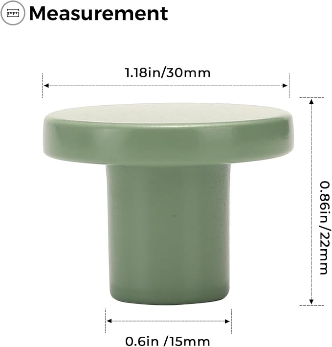Ravinte 3 Pack Cabinet Knobs Light Green Kitchen Cabinet Knobs Round Dresser - Image 3