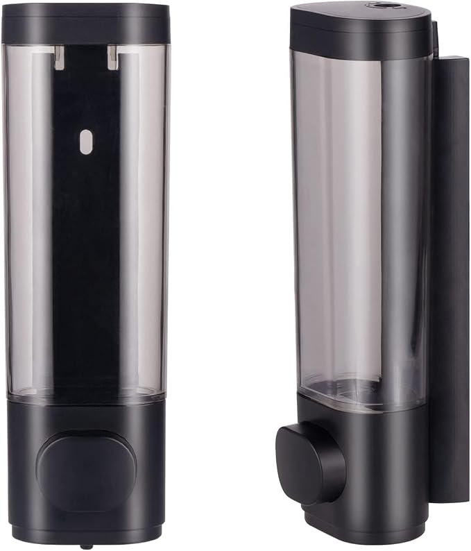 Manual Bathroom Wall Mounted Soap Dispenser, 10oz/300ml Single Black Bathroom - Image 6