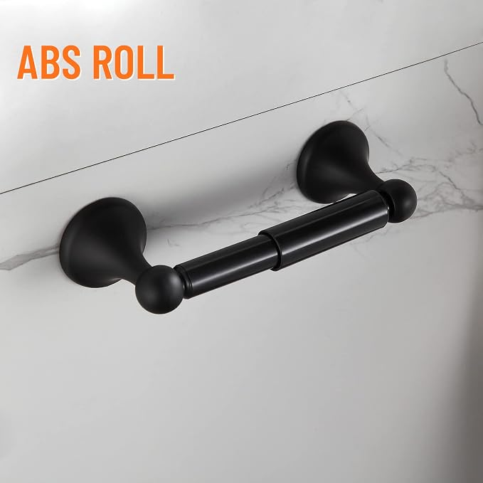 BGL Bathroom Accessory Set, Matte Black Adjustable Expandable Towel Bar 4-Piece - Image 4