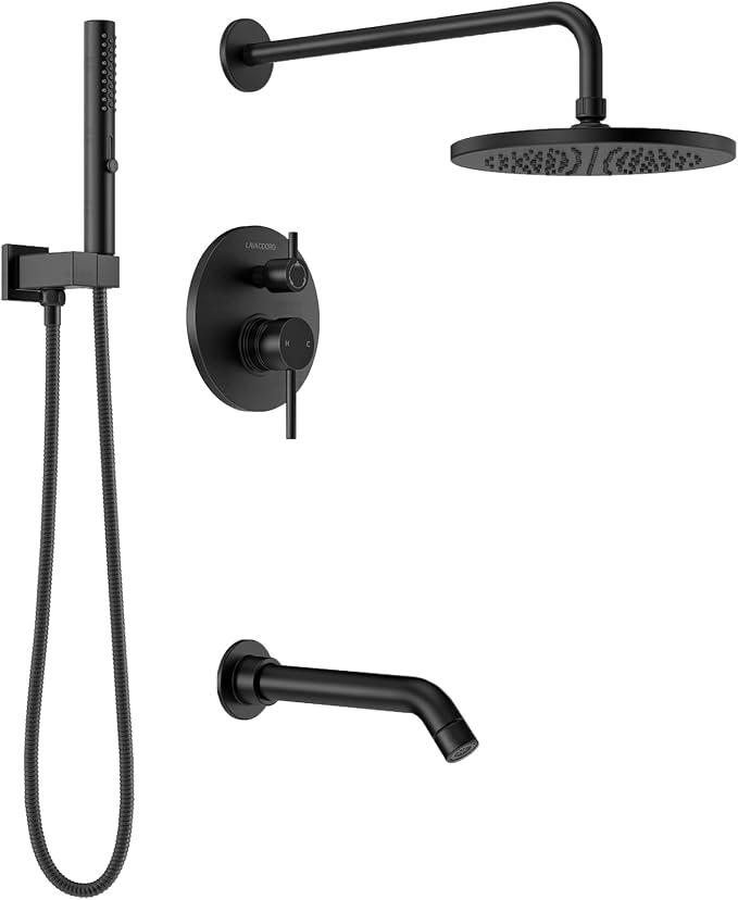 Lava Odoro Modern 3-Setting Round Rain Bathtub and Shower Faucet Set, Rain by LavaOdoro