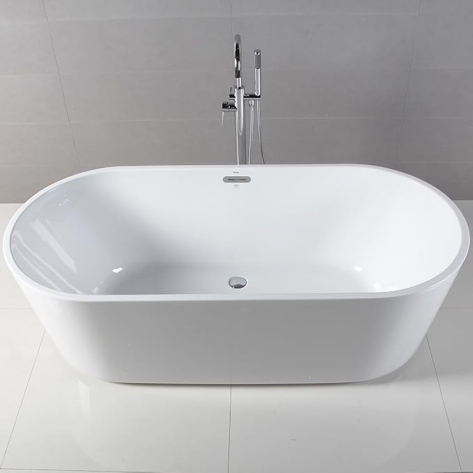 FerdY Shangri-La 67" Acrylic Freestanding Bathtub, Ergonomic Lightweight - Image 4