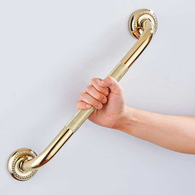 Textured Shower Grab Bar, 16-Inch Bathroom Support Rails, Stylish Safety - Image 2