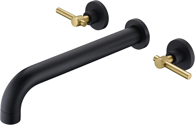 SUMERAIN Wall Mount Bathtub Faucet Set Long Spout Tub Filler High Flow Rate by SUMERAINFAUCETS