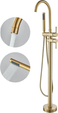 Brushed Gold Freestanding Bathtub Faucet by Pafilly